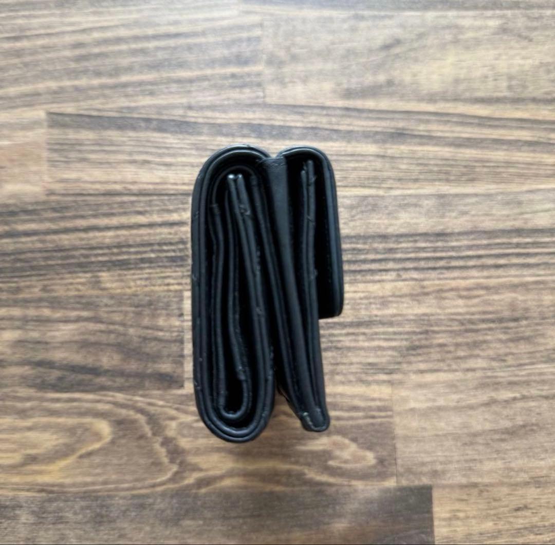 最終価格　ボーイシャネル ラムスキン　ゴールド金具　黒　三つ折り財布