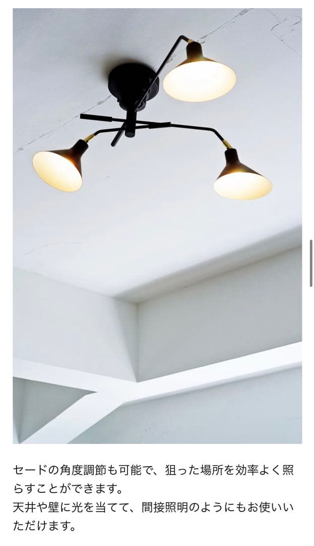 Ronne シーリングライト 3灯 マットブラック