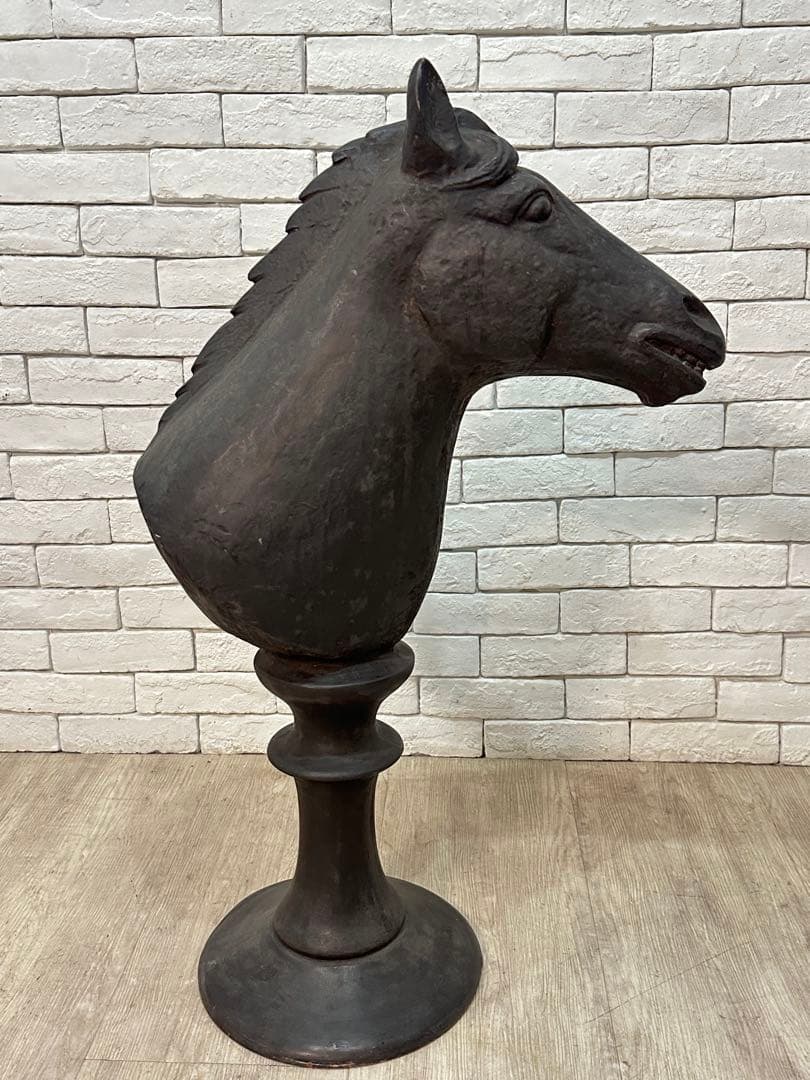 【東京都23区配送無料】定価18万　H87cm チェスナイト　置物 ホース　馬