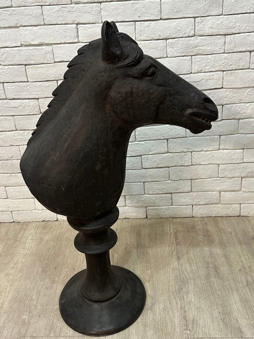 【東京都23区配送無料】定価18万　H87cm チェスナイト　置物 ホース　馬