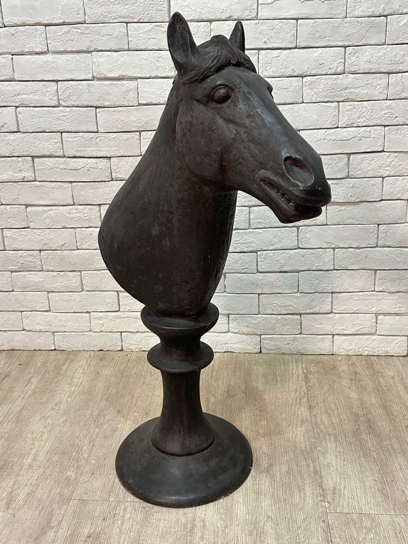 【東京都23区配送無料】定価18万　H87cm チェスナイト　置物 ホース　馬