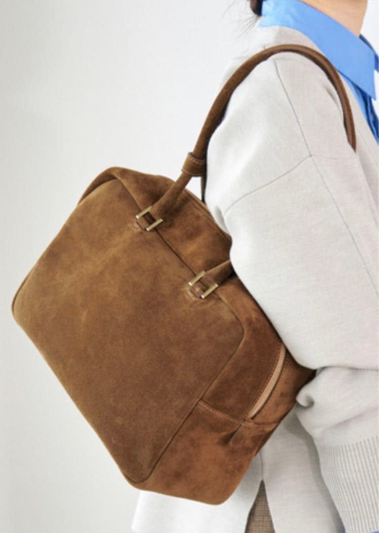 Manuel MILANO SUEDE スエードボストンバッグ　キャメル