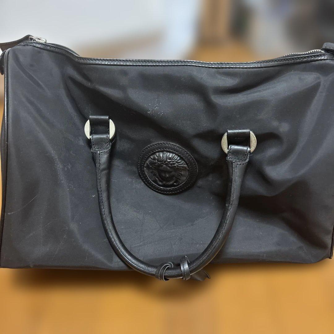 Versace ボストンバッグ　黒ナイロン
