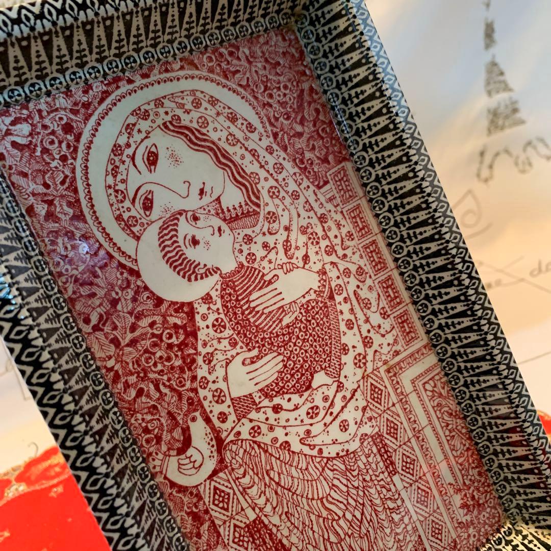 デンマーク製　激レアビンテージのニモール窯のマリア様の壁掛けプレート！綺麗です！