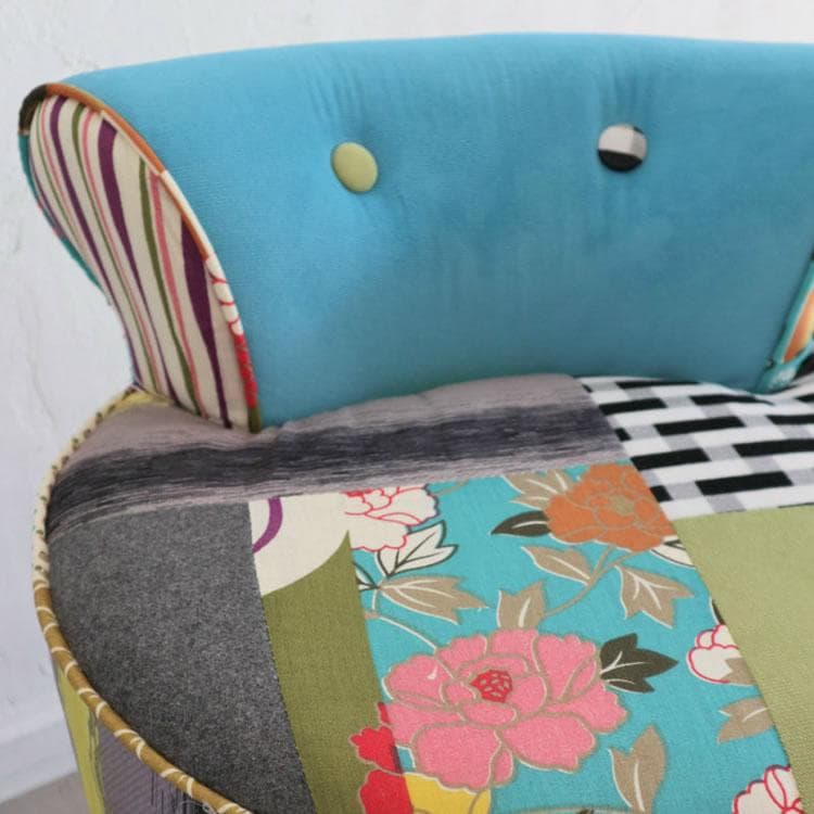 パッチワークチェア カラフルブルー