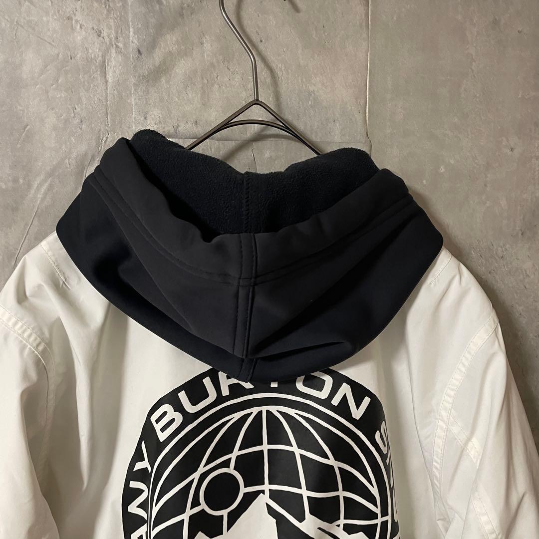 Burtonバートンスキーウェアスノーボードジャケットフード白ホワイト黒ブラック
