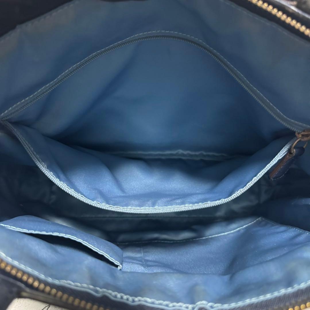 バッグ Coach Denim Signature Tote Bag