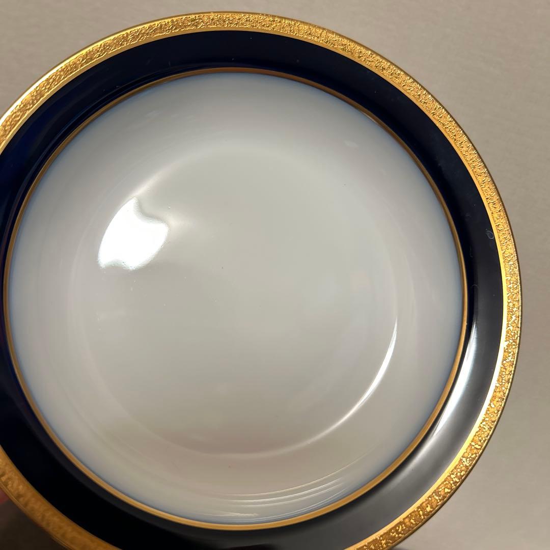 大倉陶園　ロイヤルブルー　瑠璃金彩金蝕　デザートプレート　フルーツボウル