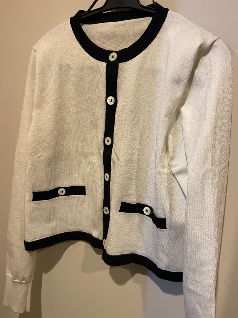 anuans ベーシッククルーネックカーディガン