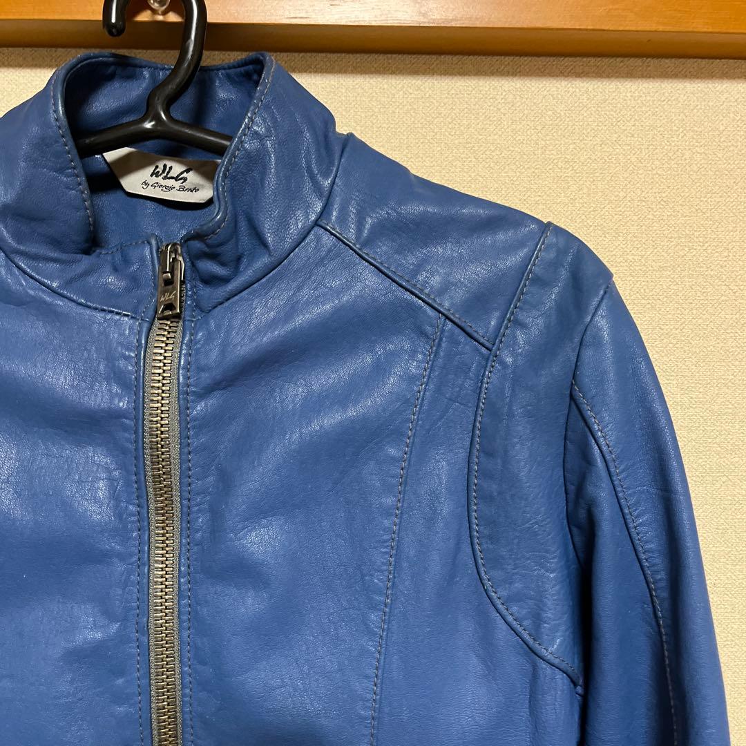 WLG by giorgio brato ブルーレザージャケット