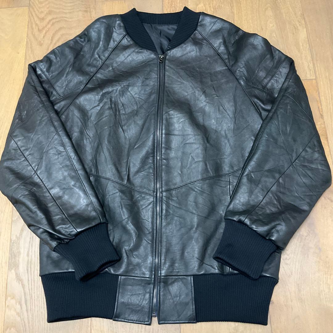 一点物　再構築　本革レザージャケット MA-1 メンズ L ブラック
