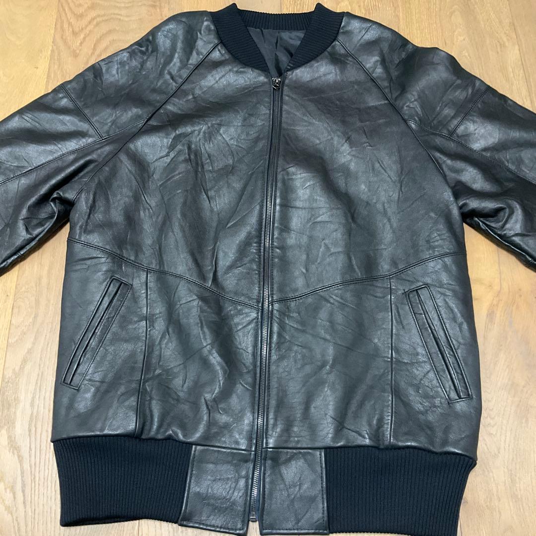 一点物　再構築　本革レザージャケット MA-1 メンズ L ブラック