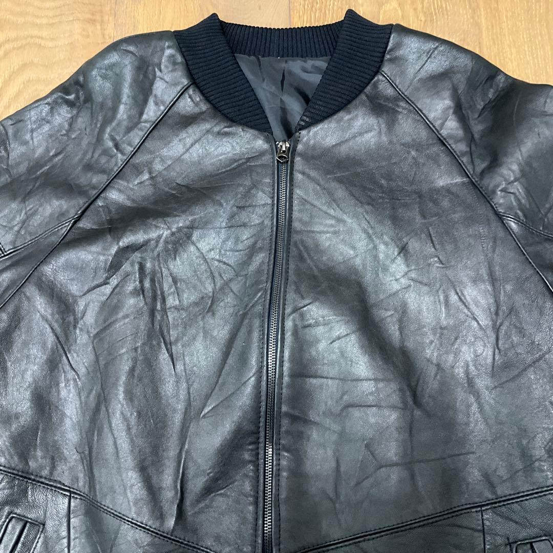 一点物　再構築　本革レザージャケット MA-1 メンズ L ブラック