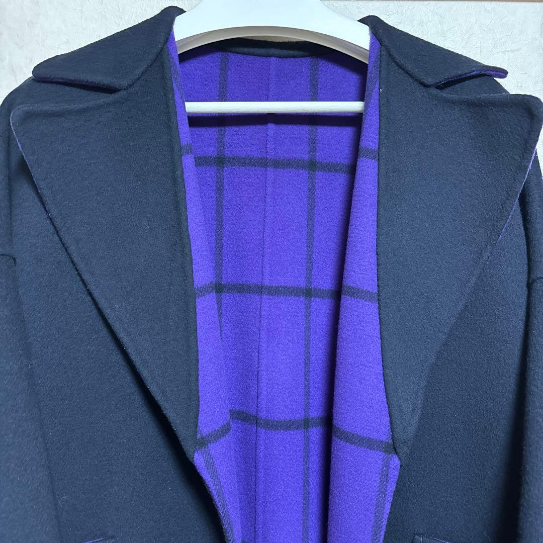 【美品】DRAWER ダブルフェイス　リバーチェックコート