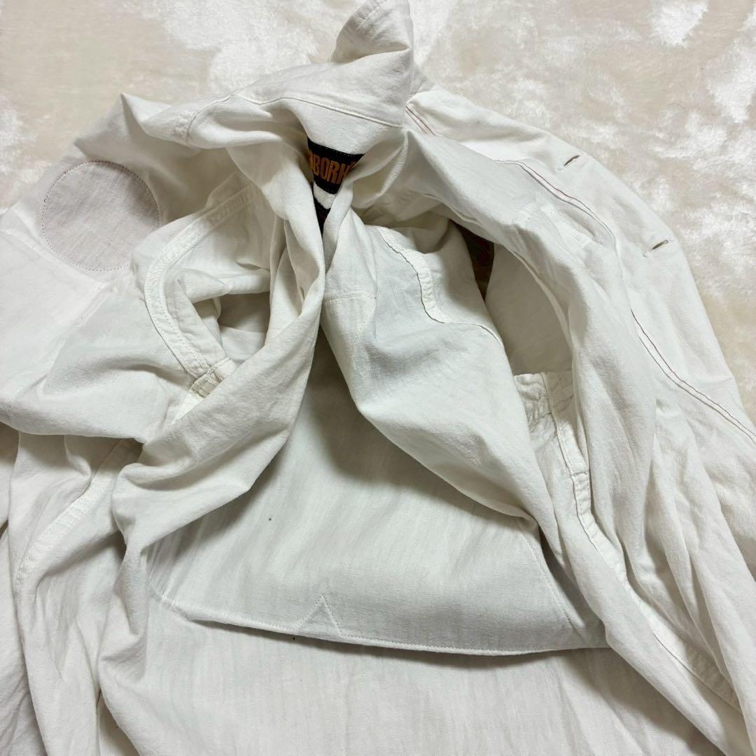 ネイバーフッド　シャンブレーシャツ　ワッペン　アップリケ　両面ロゴ　白　L