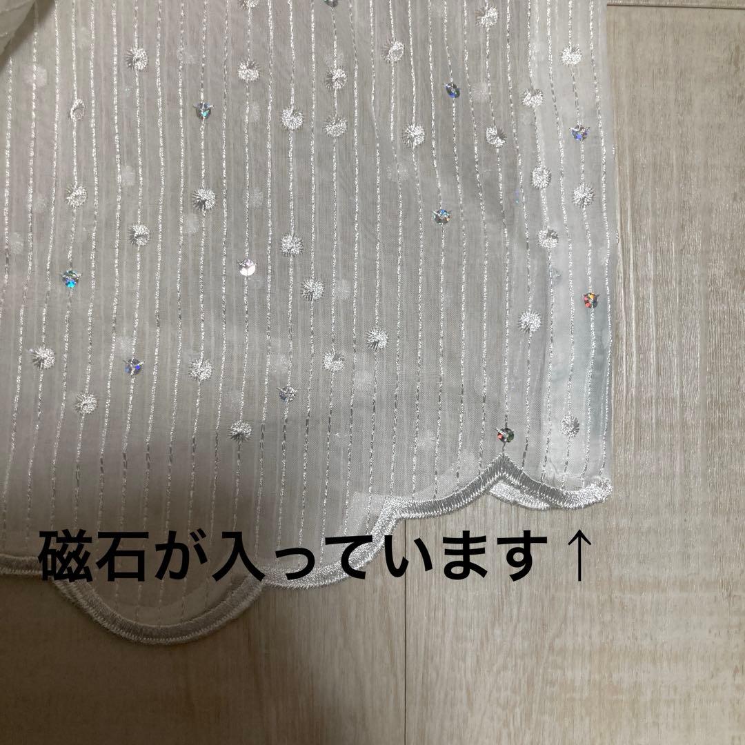 シンコール　高級ドレープカーテン&レースカーテンセット　グリーン　スパンコール