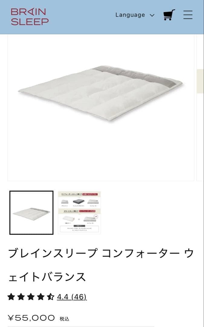 BRAIN SLEEP コンフォーター ウェイトバランス　かけ布団　シングル