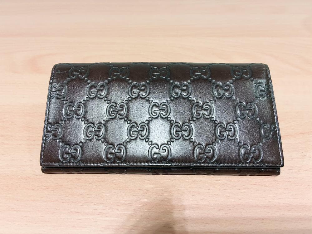 ★美品 中古★GUCCI グッチシマ レザー GG 長財布【長財布】FQDL