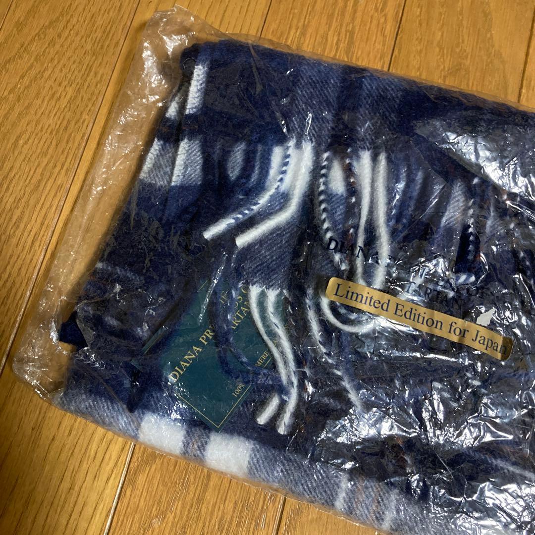 おさらです ダイアナ王妃　タータンチェック　マフラー ネイビー