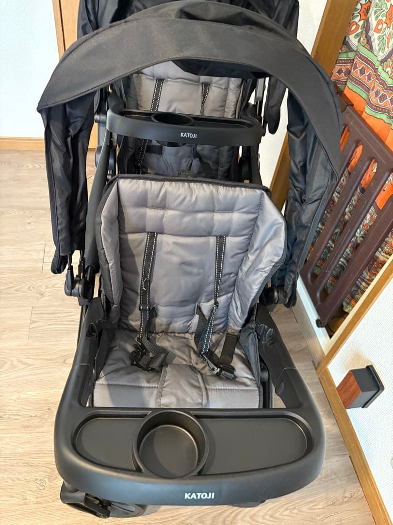 ベビーカー二人でゴーDXシングルタイヤ（ブラック）3way