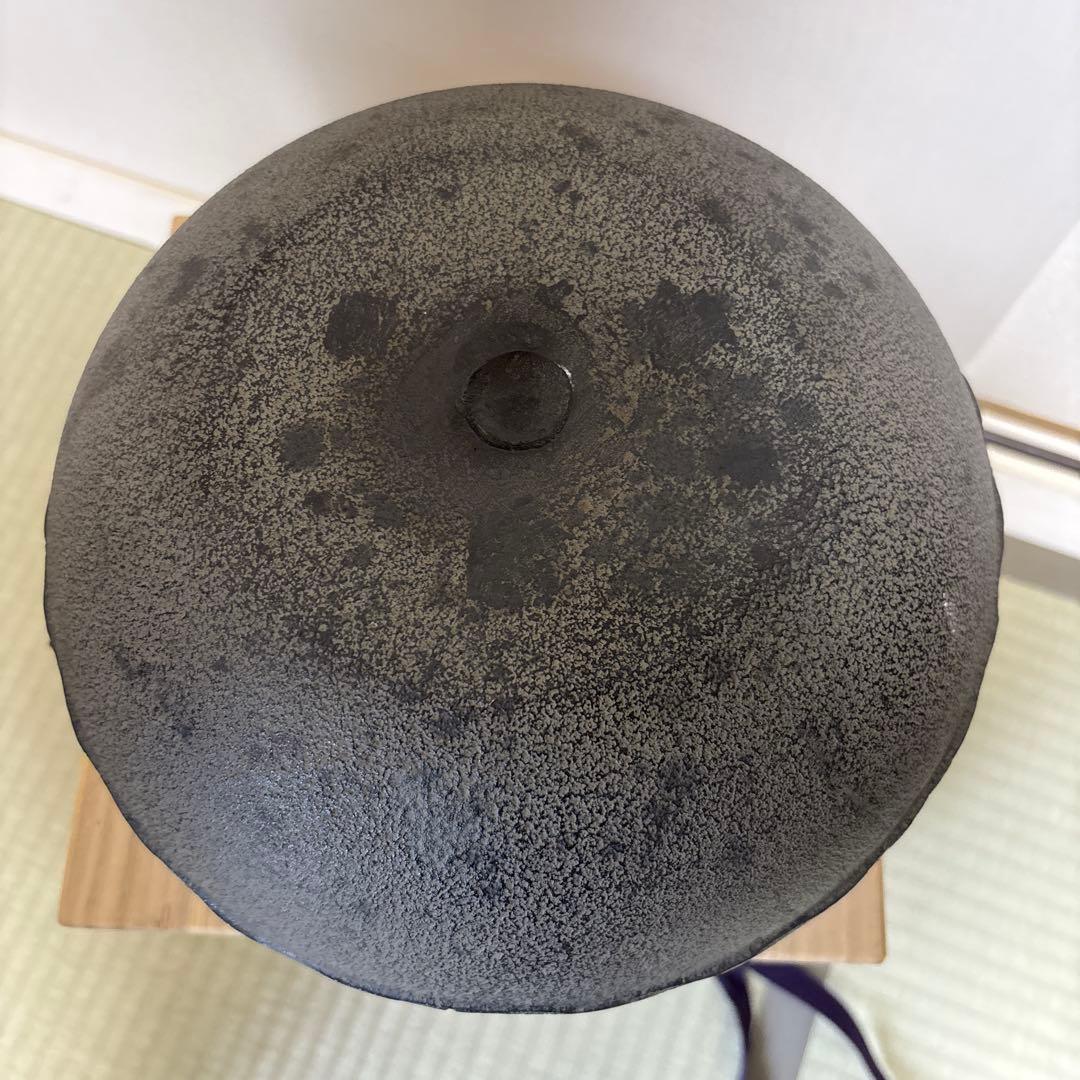 茶道具　炉釜　真形浜松　菊地政光　共箱入り