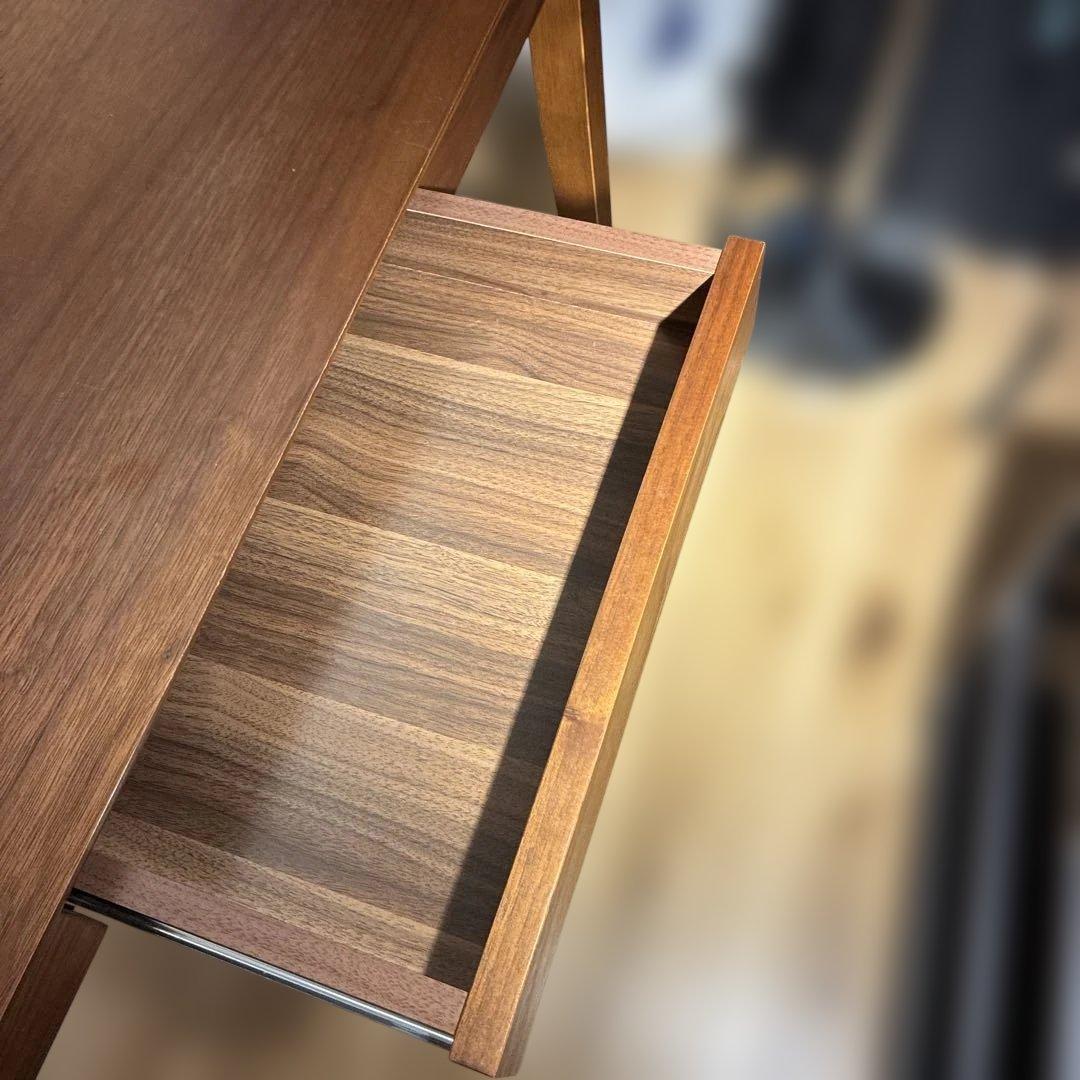 最終値下げ　美品　上質ウォルナット突板 美品デスク 引出付コンソール110cm