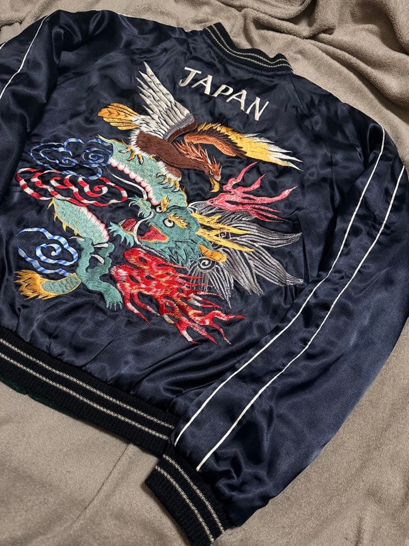 美品 ２面用 テーラー東洋 龍 日本限定 スカジャン vintage サテン