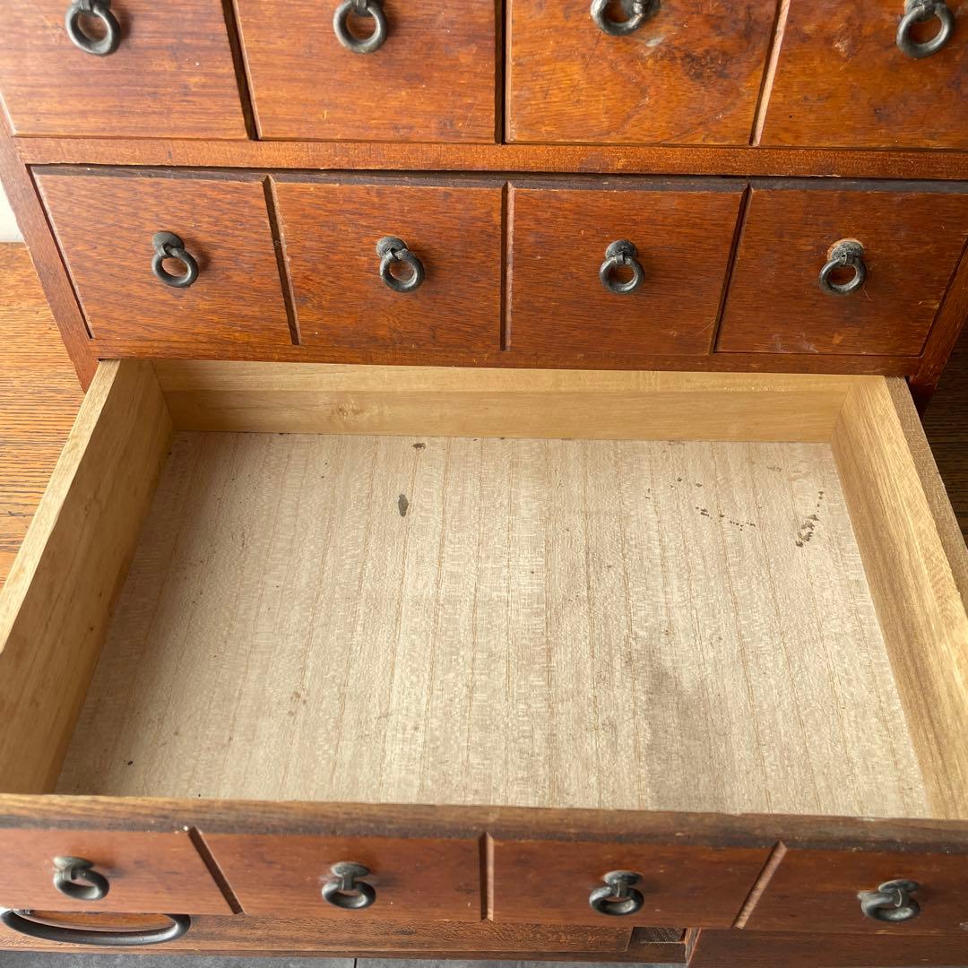 木製　引き出し　薬棚　薬箪笥　アンティーク風　レトロ