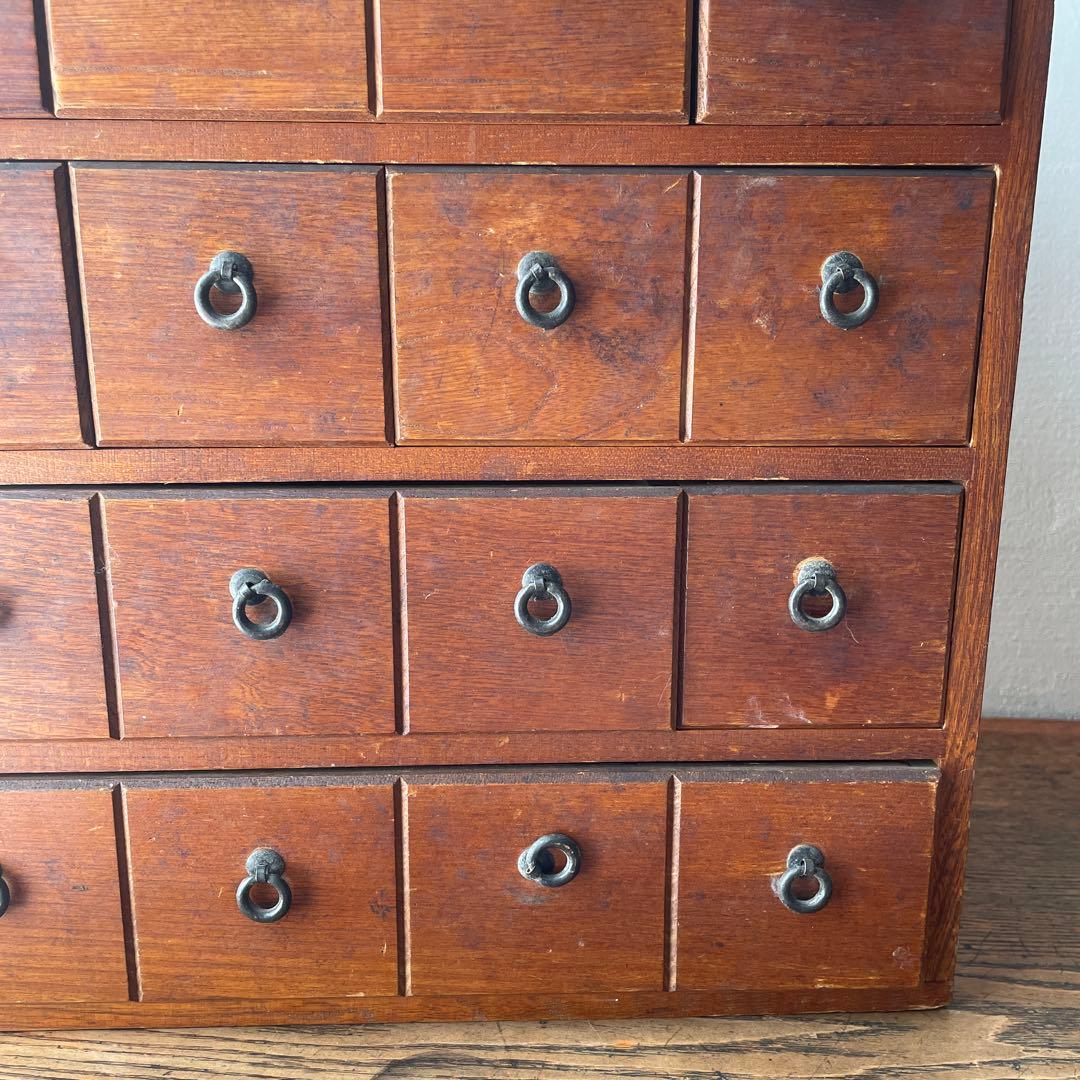 木製　引き出し　薬棚　薬箪笥　アンティーク風　レトロ