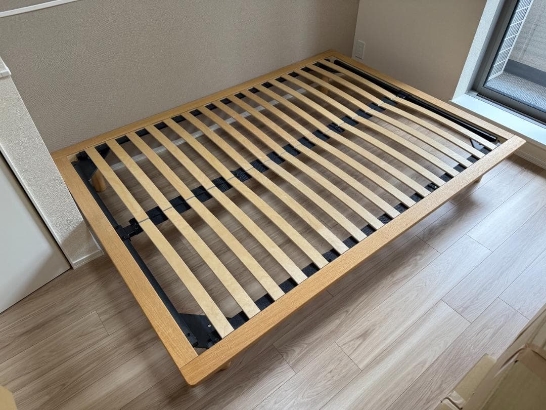 無印良品・木製ベッドフレーム オーク材突板　ダブル