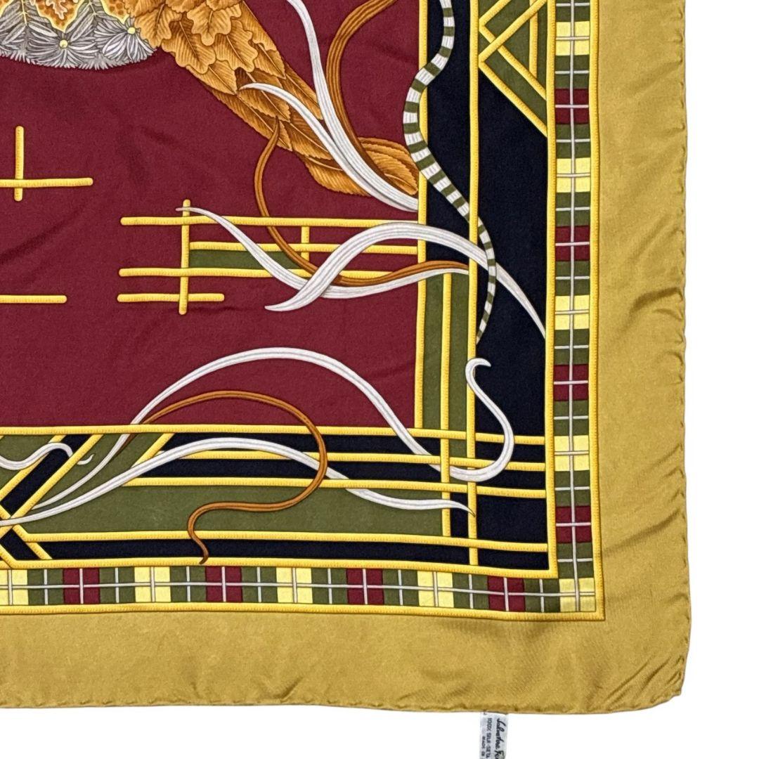 美品✨サルヴァトーレフェラガモ シルク イタリア キツネ 大判スカーフ ストール