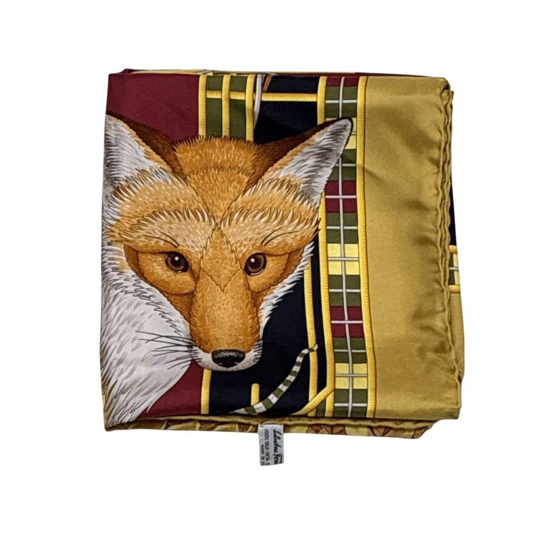 美品✨サルヴァトーレフェラガモ シルク イタリア キツネ 大判スカーフ ストール