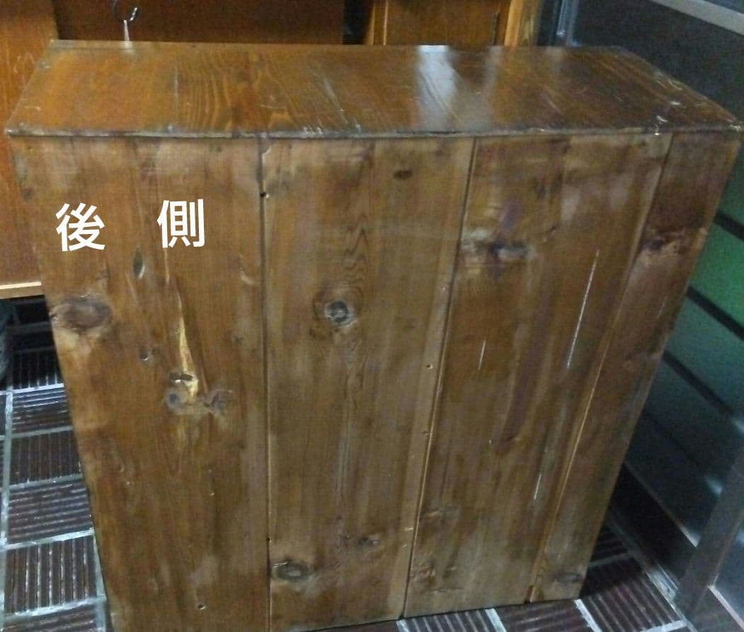 【昭和レトロ】最終値下げ♦ 木製下駄箱 （右端は傘立）✰寄木細工？