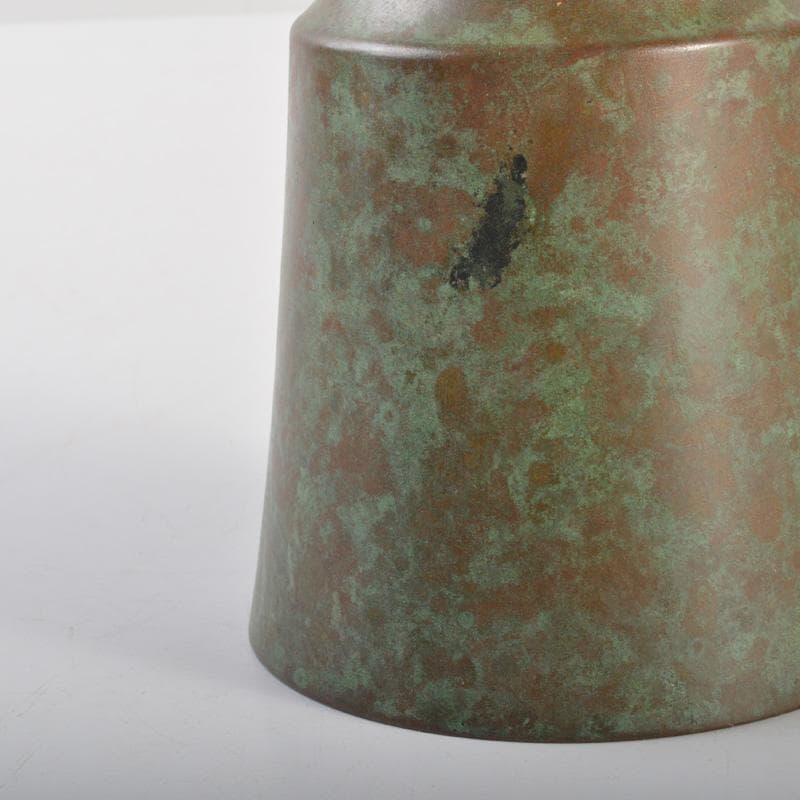 松華堂　古銅青銅　杵型　饕餮文花瓶　花器　共箱　N　6389