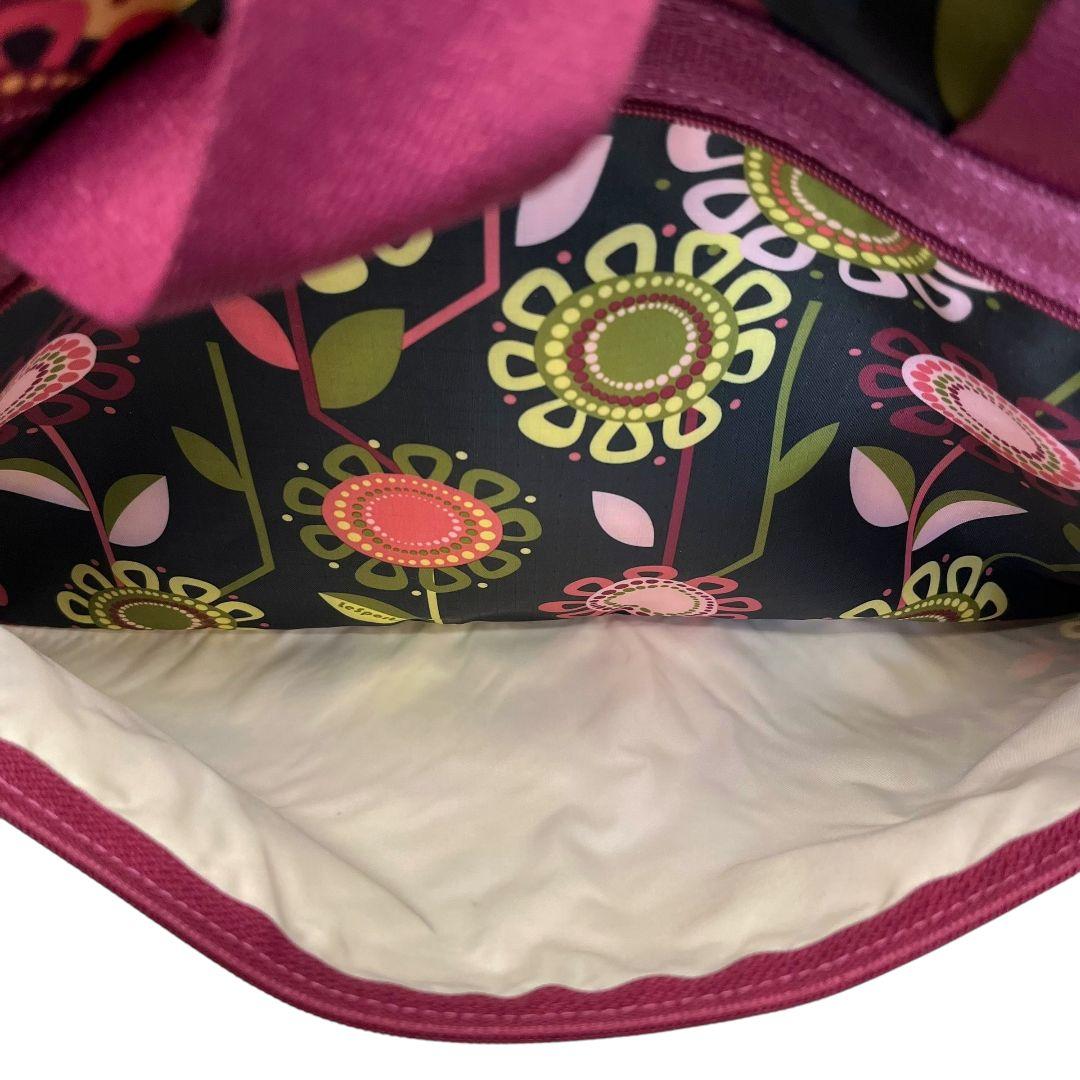 未使用級✨レスポートサック　A4可　ボストンバッグ　ナイロン　花柄　肩掛け　鍵付