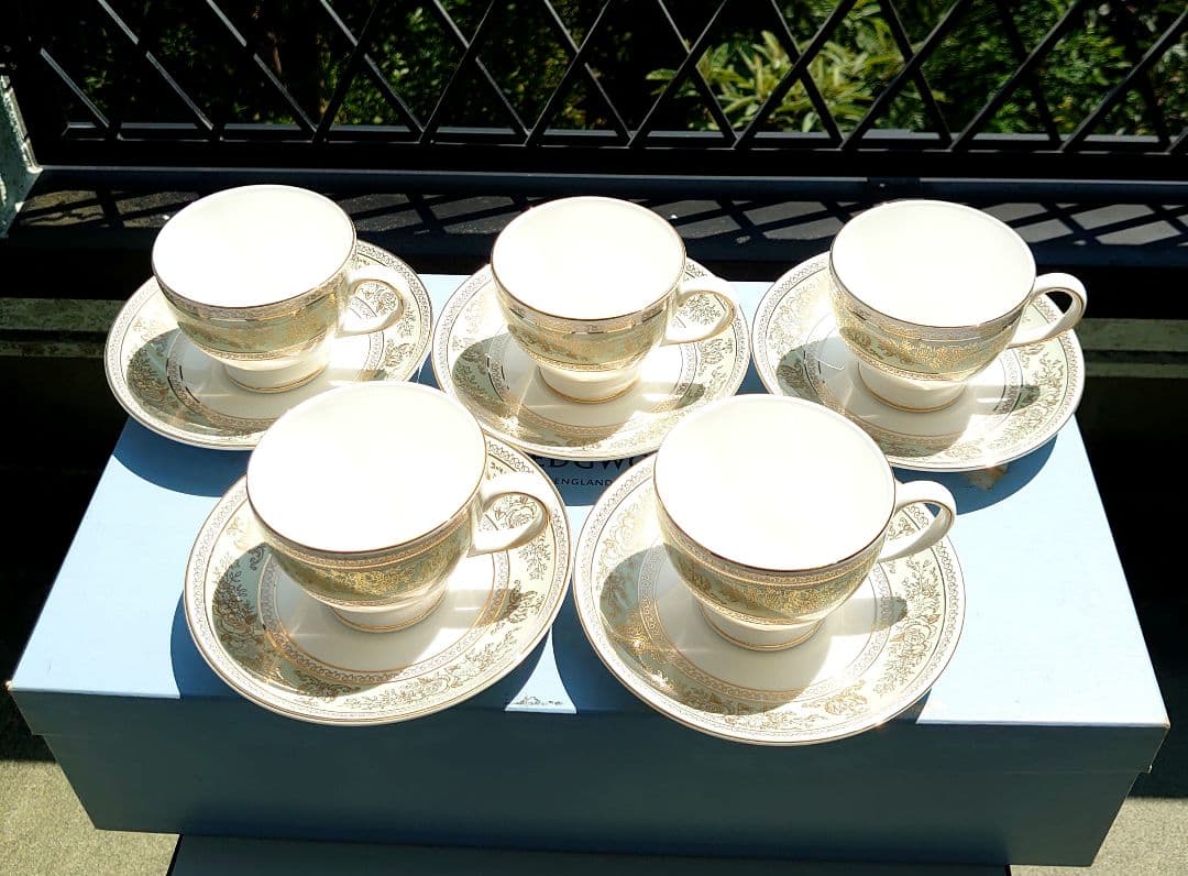 【未使用】 セージグリーン リー碗皿セット