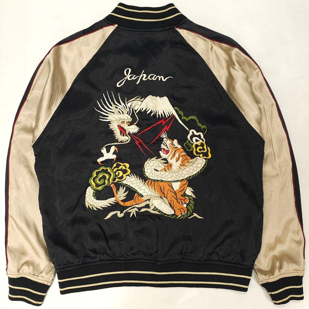 ヒューストン スカジャン 和柄 龍 虎 鷹 富士山 スーベニアジャケット サテン