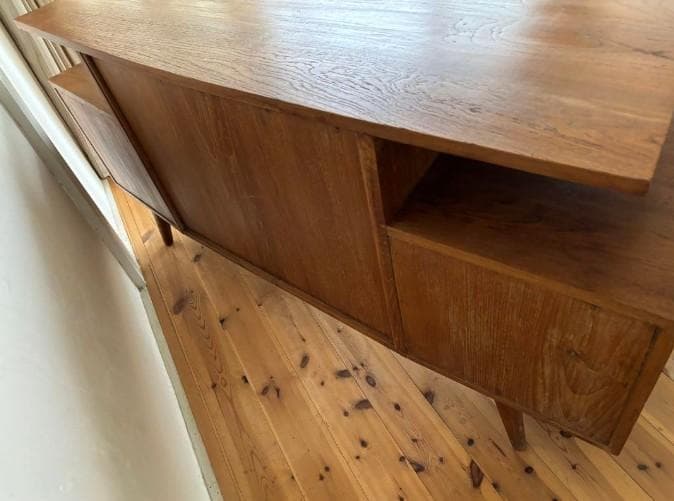 月末セール！北欧ヴィンテージチーク両袖デスク チーク素材　アンティーク書斎デスク