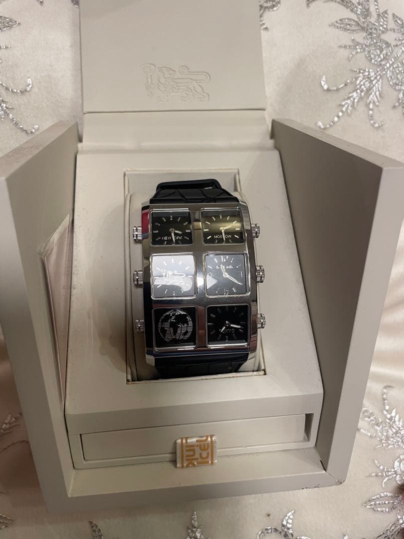 ice Link 多面時計 シルバー ブラック