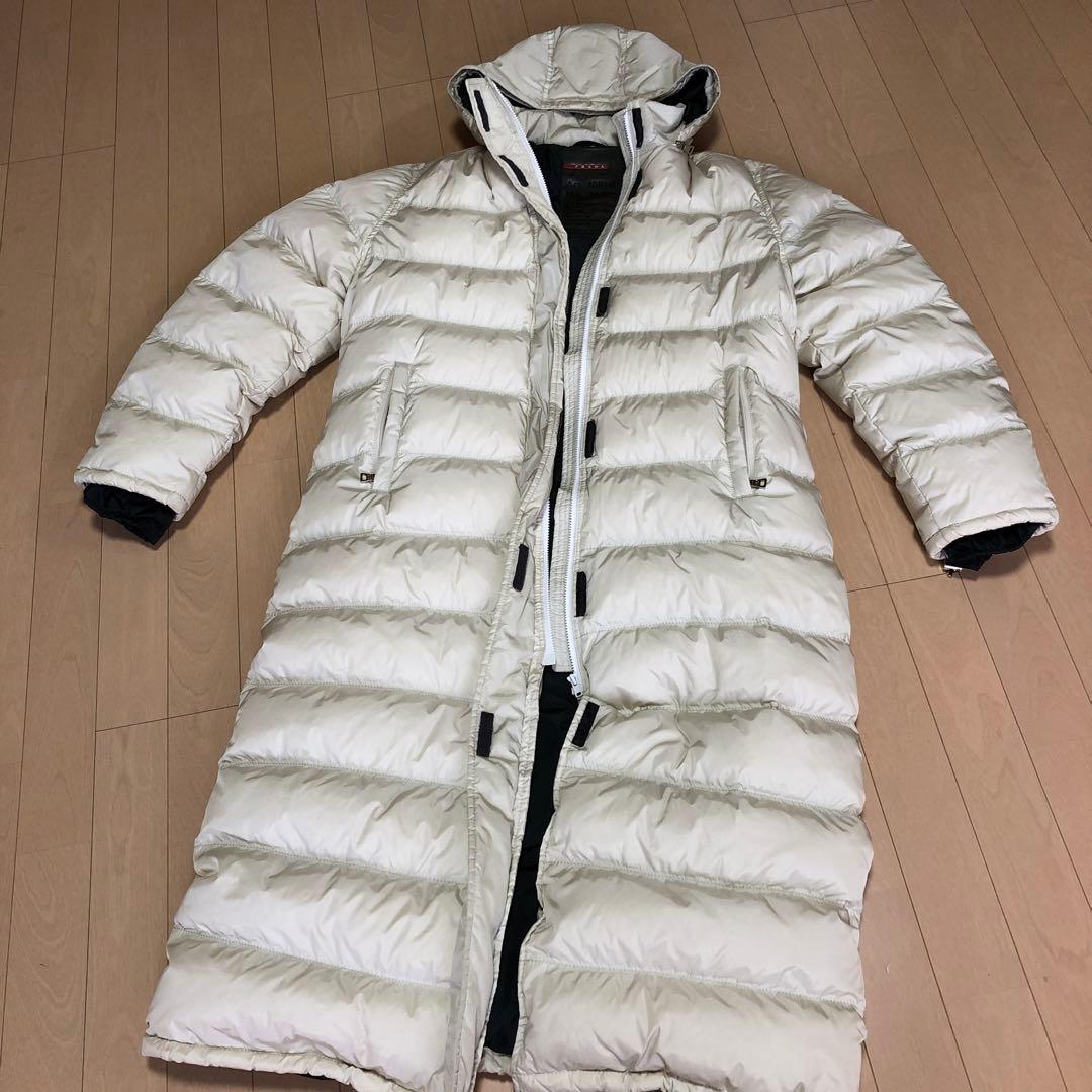 PRADA SPORT【プラダ 】 ロングダウンコート 赤ロゴ