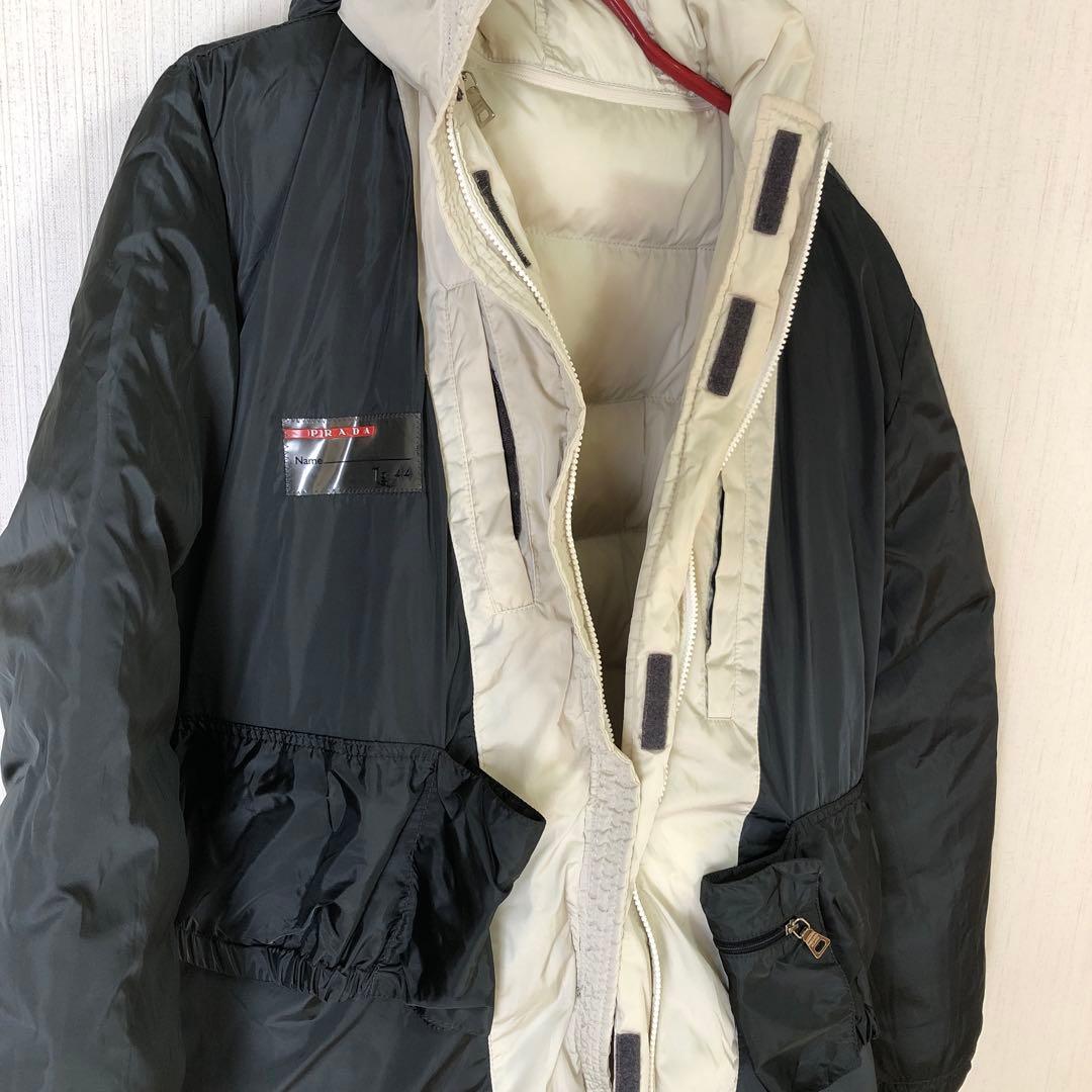 PRADA SPORT【プラダ 】 ロングダウンコート 赤ロゴ