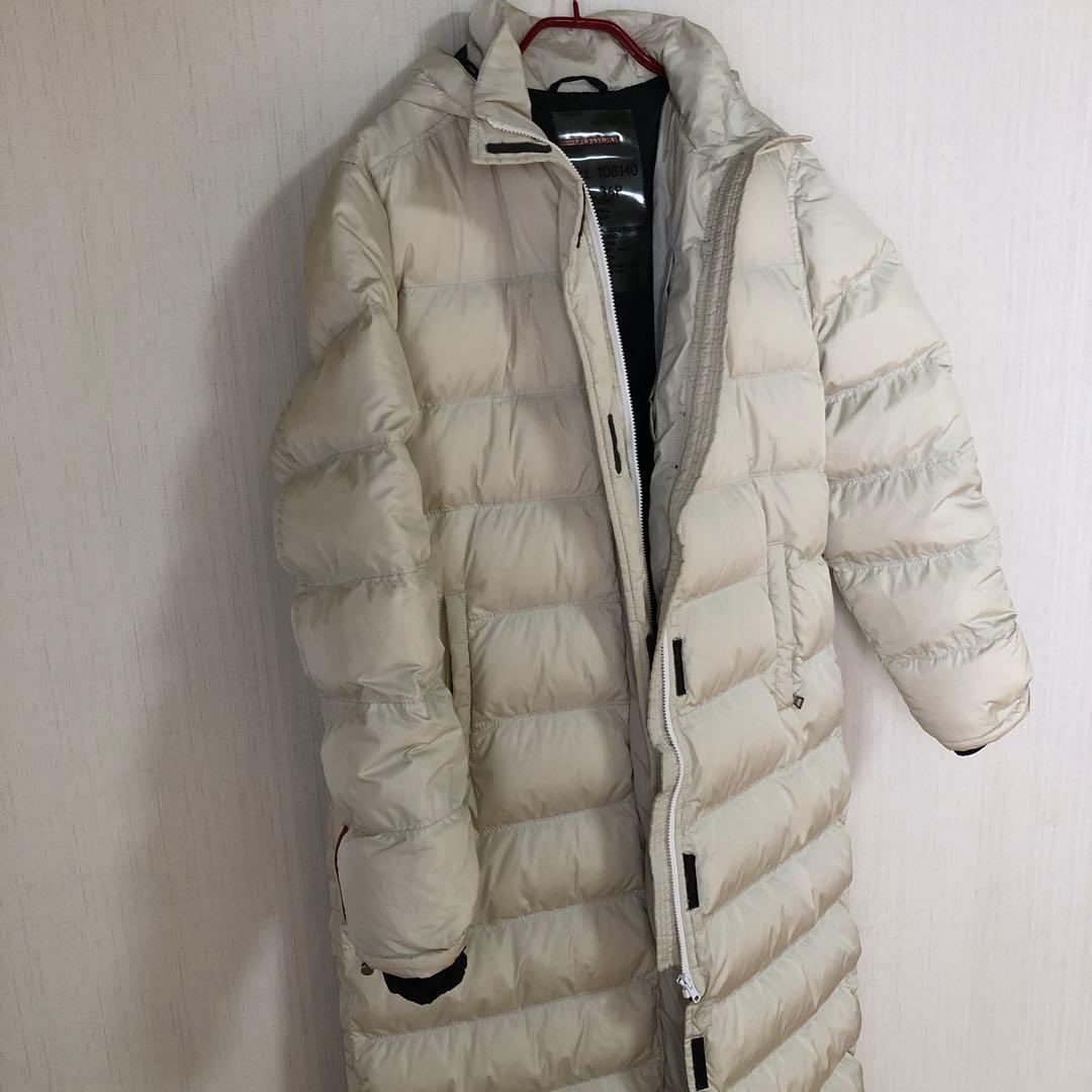 PRADA SPORT【プラダ 】 ロングダウンコート 赤ロゴ