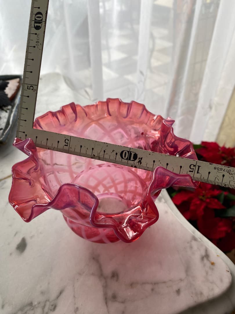 OLD FENTON レア　クランベリー　オパールセント　ガラスシェード