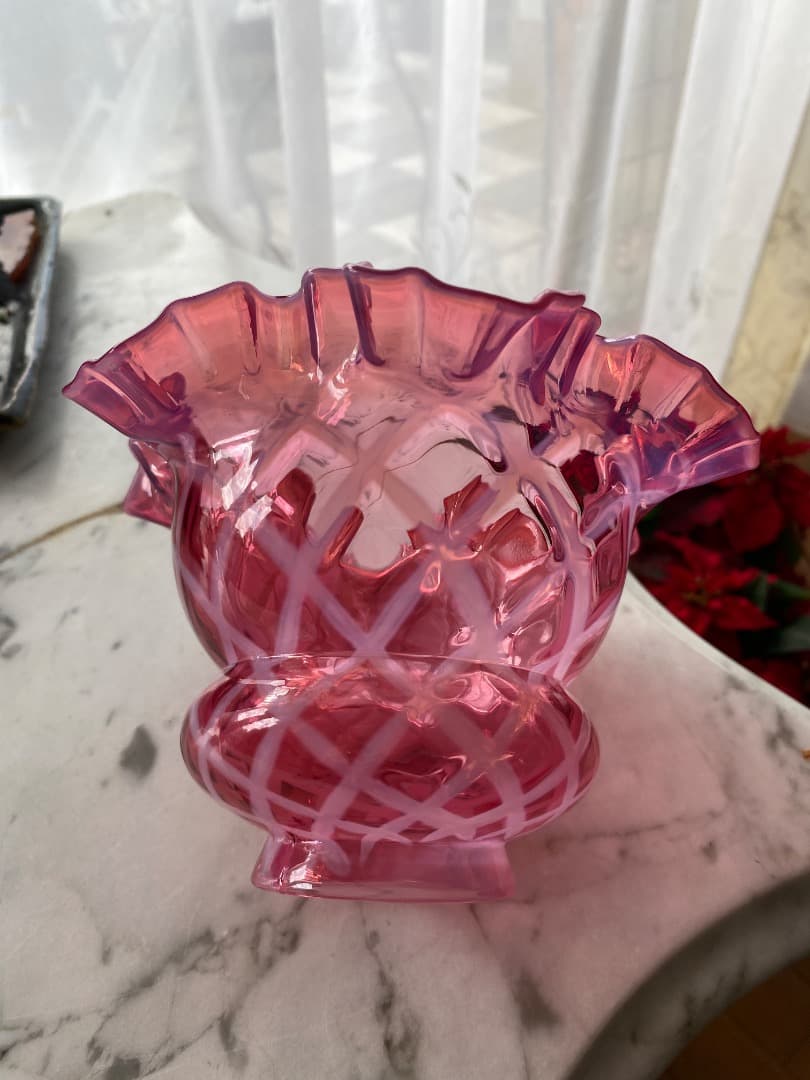 OLD FENTON レア　クランベリー　オパールセント　ガラスシェード