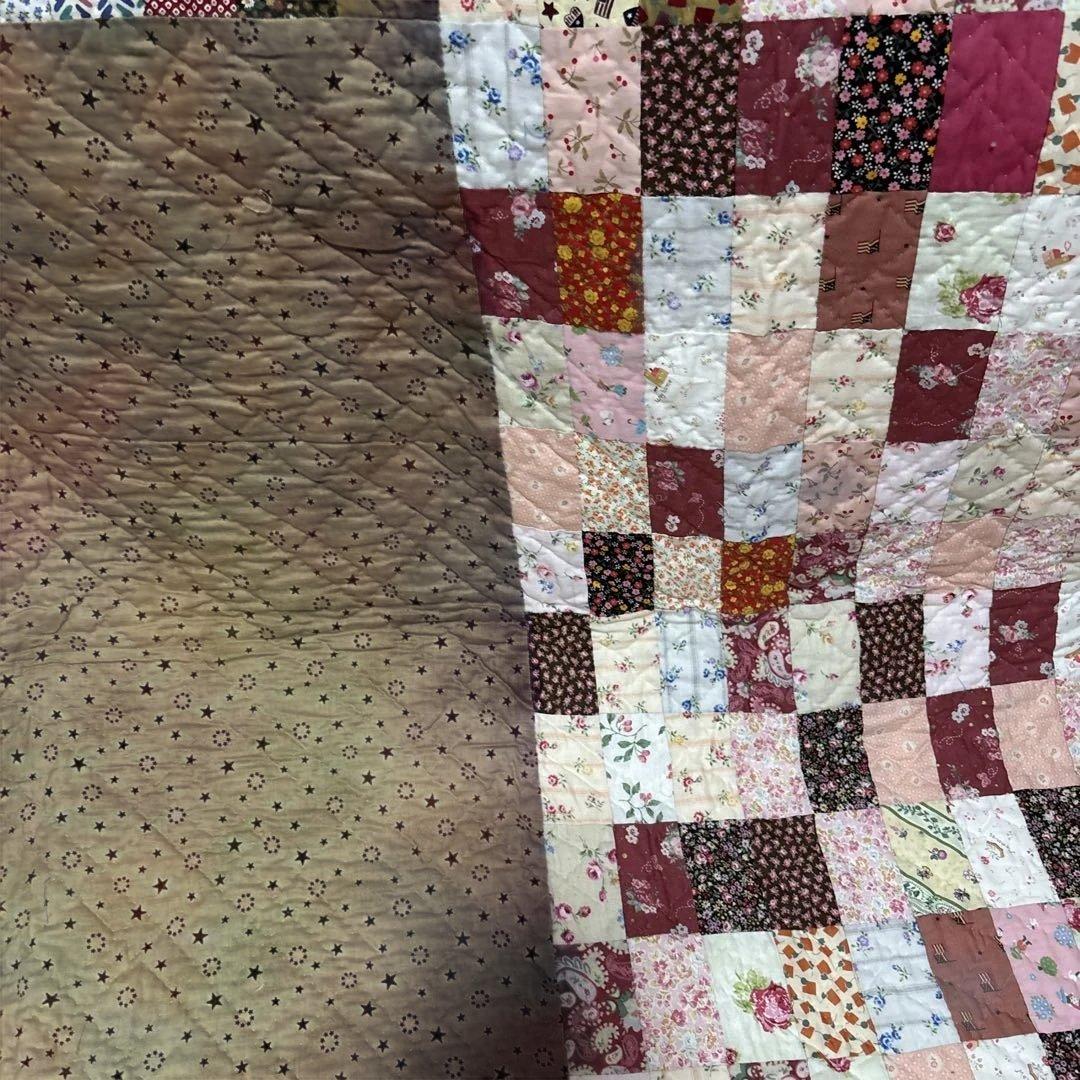 ハンドメイド　パッチワークキルト マルチカバー　こたつカバー　190cm角