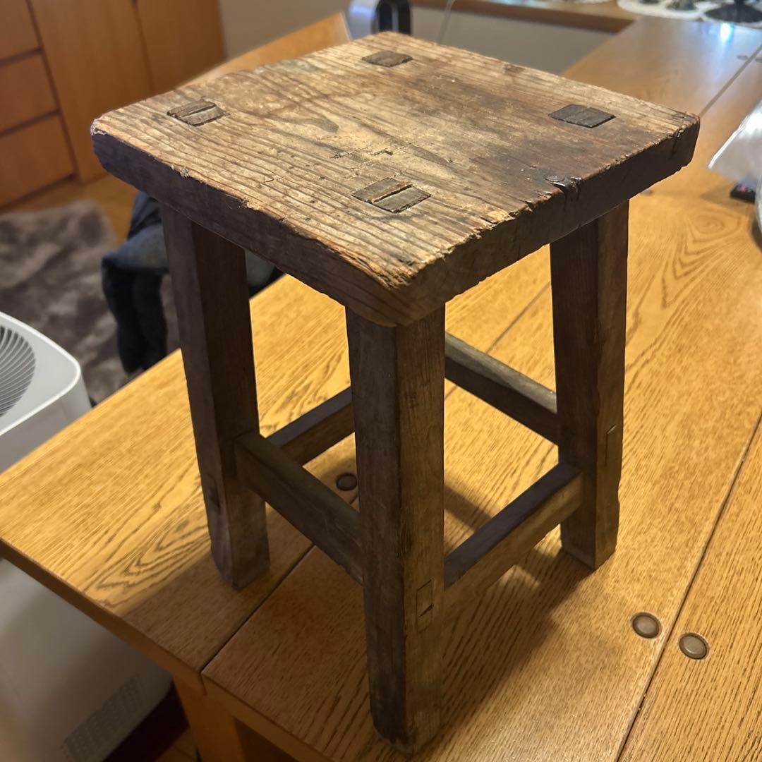 昭和レトロ　木製椅子　アンティーク　植物台 オブジェ　スツール　チェア