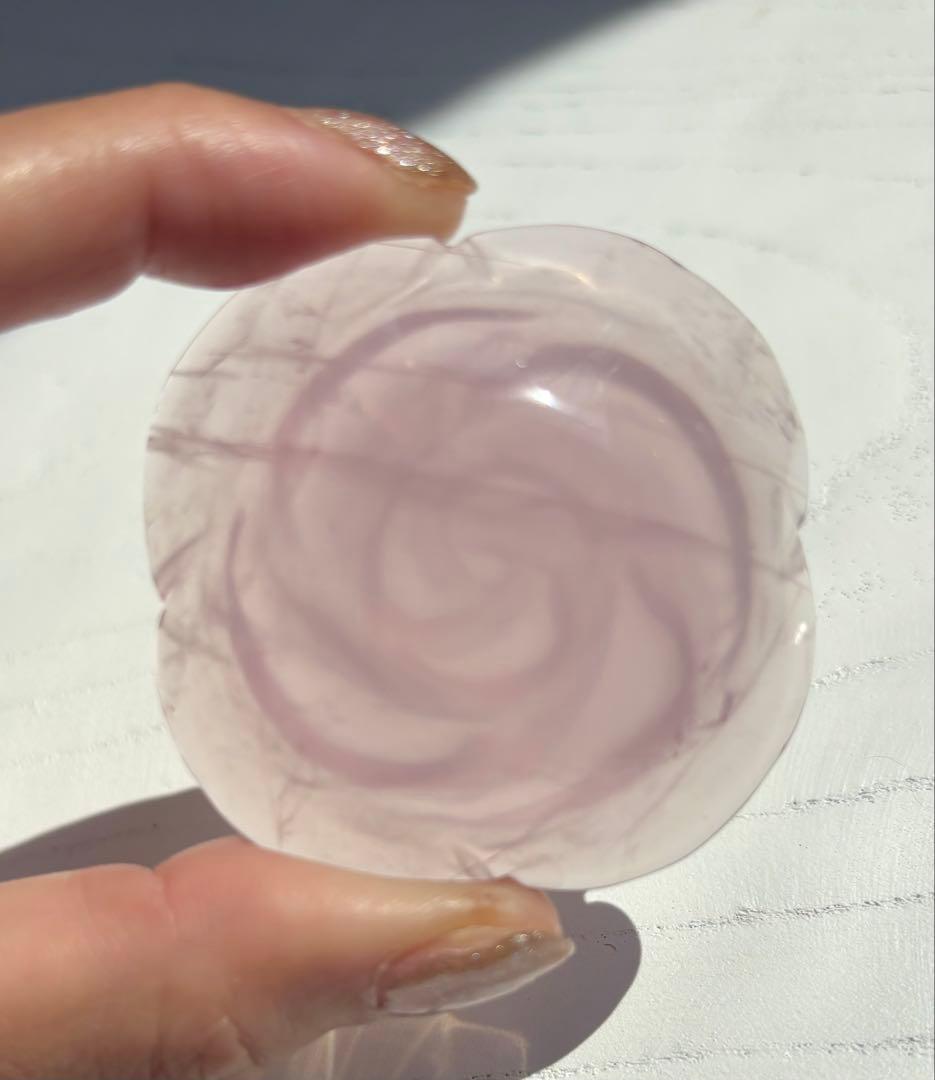 《恋愛運♡》ローズクオーツ　バラ　カービング