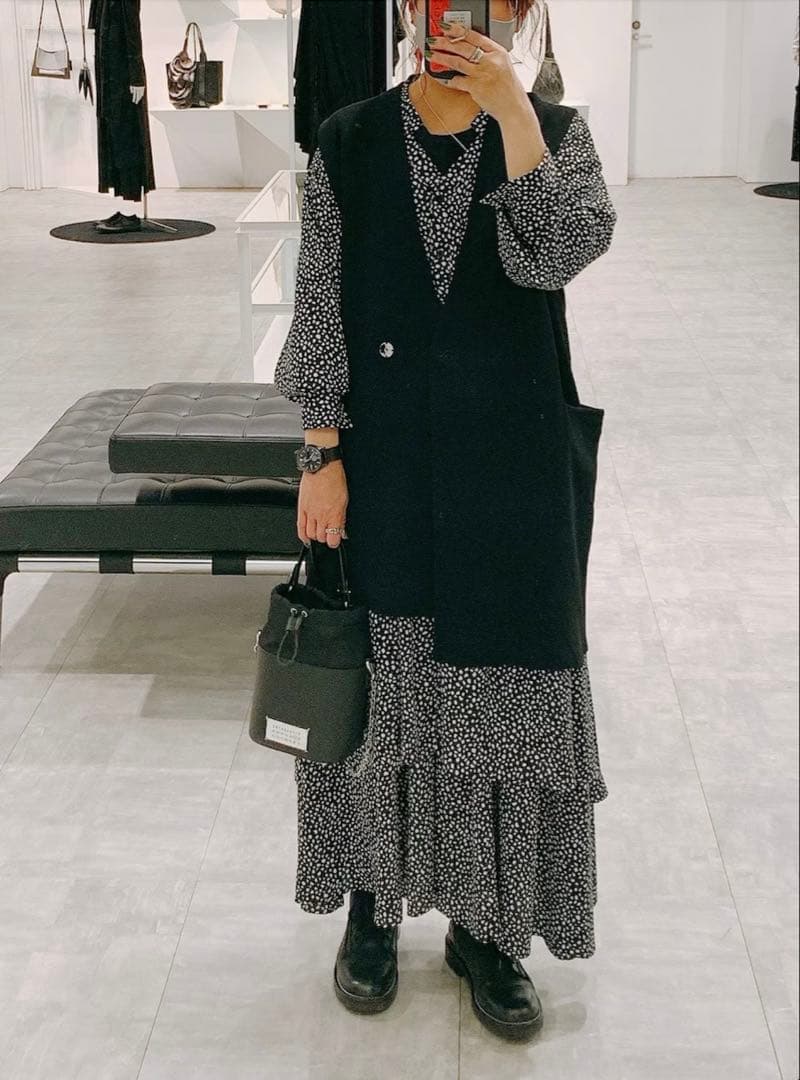 UN3D. アンスリード プリントアンサンブル シャツワンピース セットアップ