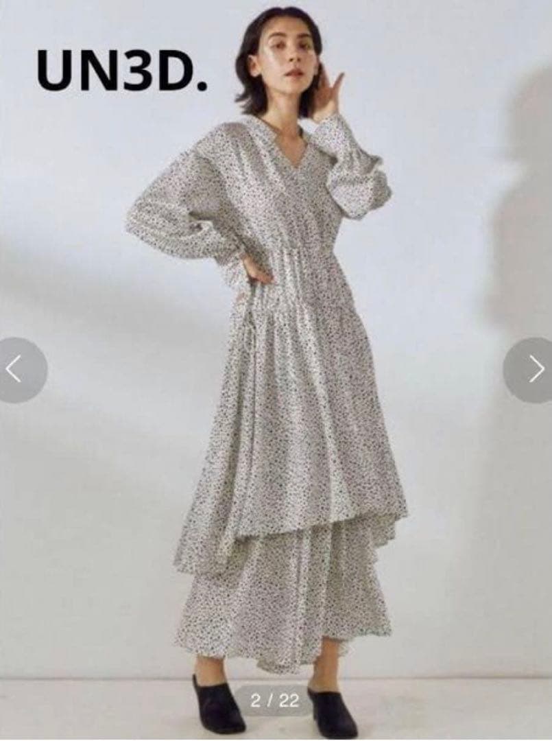 UN3D. アンスリード プリントアンサンブル シャツワンピース セットアップ