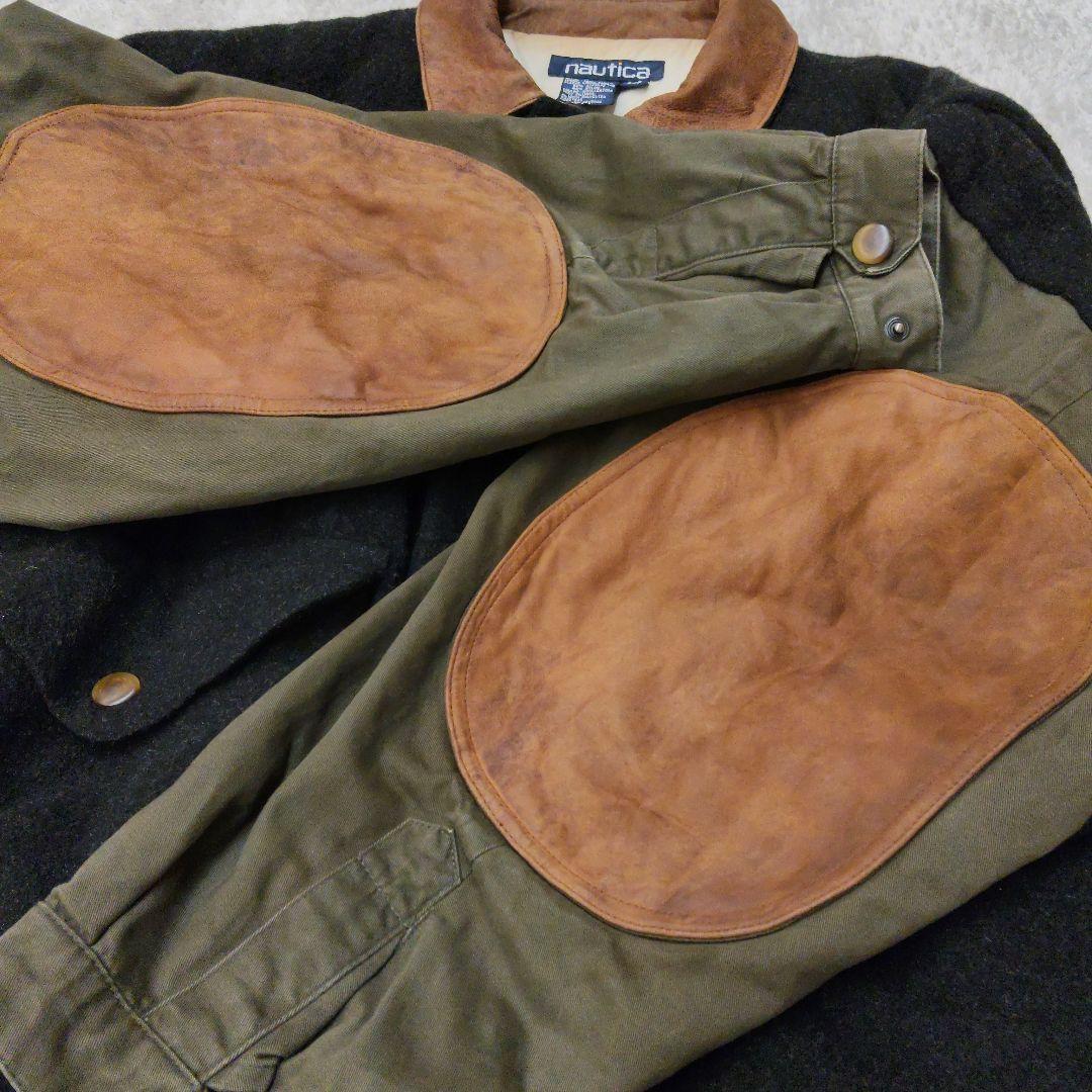90s NAUTICA A-2 ウールレザーマルチジャケット　Sサイズ